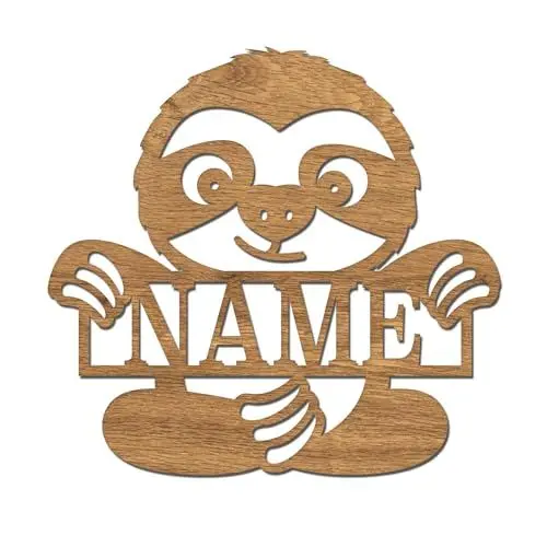 Produktbild: codiarts. Namensschild | Wandbild | Kinderzimmer | Kindertür | personalisierbar mit Namen | selbstklebend (Faultier)