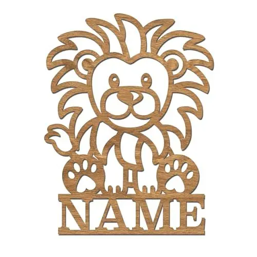 Produktbild: codiarts. Namensschild | Wandbild | Kinderzimmer | Kindertür | personalisierbar mit Namen | selbstklebend (Löwe)
