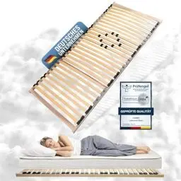 Produktbild: Coemo Stabiler 7-Zonen Lattenrost Basic starr 90 x 200 cm 28 Leisten -Nicht verstellbar- Duo-Kappen
