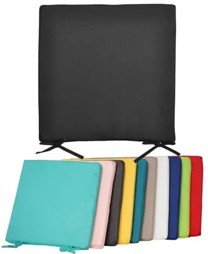 Produktbild: Coen Bakker Jack Outdoor Stuhlkissen 40x40cm Lounge Kissen Wasserfest Sitzkissen Garten Lotus Effekt, Farbe:Schwarz