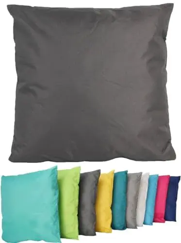Produktbild: Coen Bakker Outdoor Lounge Kissen 45x45cm Dekokissen Inkl. Füllung Wasserfest Sitzkissen Garten Stuhl Lotus Effekt, Farbe:Anthrazit
