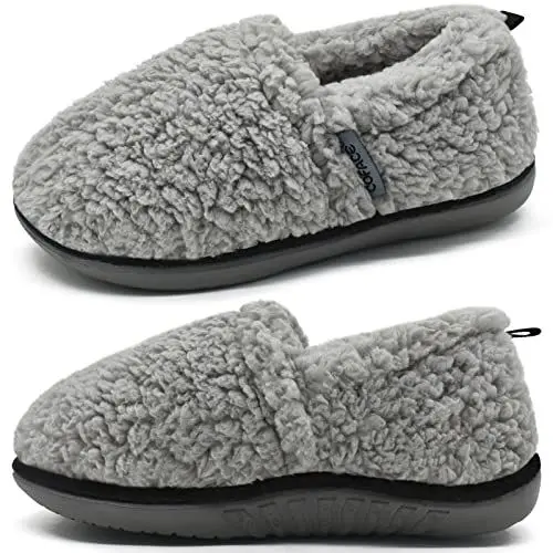 Produktbild: COFACE Orthopädische Hausschuhe für Damen mit kuscheligem Memory-Schaum-Futter Kunstpelz Plantarfasziitis Fußgewölbe Fuzzy-Hausschuhe Grau 42