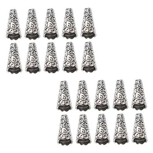 Produktbild: COHEALI 100st Quaste Blumenhut Perlen-charm in Blumenform Perlenkegel Selber Machen Filigrane Blütenperlenkappe Kordel Endet Schmuck Abstandsperlenkappen Konisch Zinklegierung Anhänger