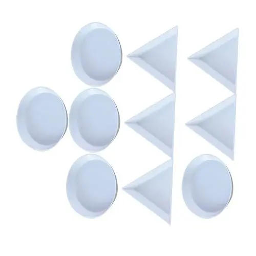 Produktbild: COHEALI 10St Farbtablett Schmuck-Organizer-Platte runde Farbwanne Perlen bemalen dreieckige Tabletts Farbwannen Painting Set for Drawing Set for Palette Farbwanne für Kunst Weiß