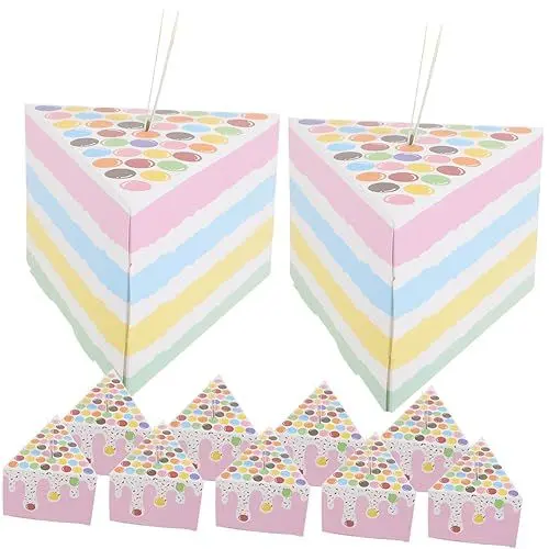Produktbild: COHEALI 10 Stück Kartons Individuelle Brautgeschenk Kreative Süßigkeitenschachteln Sandwich-halter Tortenstückschachteln Weihnachtskuchenschachteln Brautjungfer Papier Partybedarf Niedlich