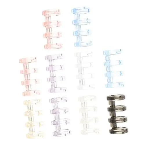 Produktbild: COHEALI 10st Abnehmbarer Ordner Ring Für Lose Blätter Binderringe Aus Kunststoff Ordner Aus Papier Kreis Clips Ringe Metallkleber Sammelalbum Ring Schreibwaren Plastik Lagerung Student