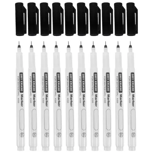 Produktbild: COHEALI 10st Filzstift Für Die Schule Schulteil Markierstift Für Das Büro Whiteboard-markierungsstift Textmarker Markierungsstift Für Graffiti-stift Lehrermarkierung Black Plastik