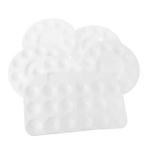 Produktbild: COHEALI 10st Palette Kinder Tablett Pigmentplatten Serviertablett Tablett Für Aquarellfarben Aquarell-pigmentschalen Pigmentmischschale Maltablett Für Kinder Kunst-farbtablett Weiß Plastik