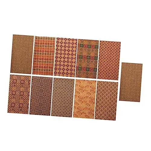 Produktbild: Lurrose 11st Leder Mit Holzmaserung Lederreste Faux Leder Stoff Pu Kunstleder Stoff Blätter Leder Stoff Die Kit Zur Lederherstellung DIY Haare Synthetischer Lederstoff Ohrringe Einstellen