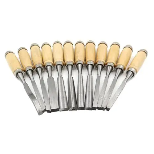 Produktbild: COHEALI Holzschnitzmeißel-set 12-teilig Holzgriff Komplettes Holzbearbeitungswerkzeug-set für Künstler und Tischler