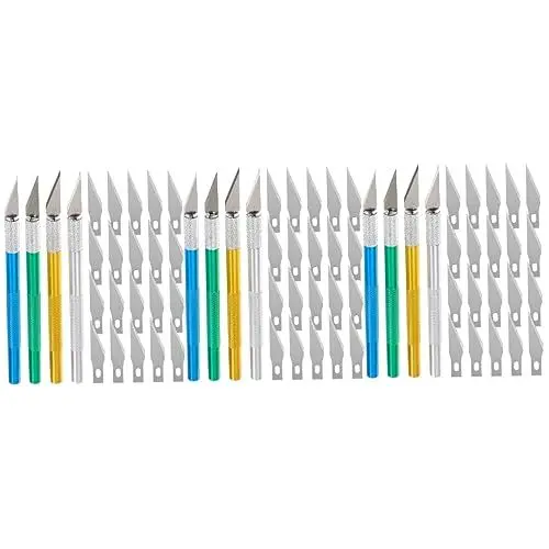 Produktbild: COHEALI 12 Sets Aluminium-bastelmesser Hobbymesser Schneidwerkzeuge Für Scrapbooking Papier Vinyl Lederhandwerk – Griff Einfach Zu Verwenden