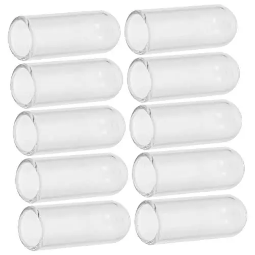 Produktbild: COHEALI 12 Stück Glas-Strohhalmkappen Klare Becher Glaspipette Edelstahl Strohhalme Schutz Metall-Strohhalme Spitze Abnehmbarer Strohhalm Strohhalm Zubehör Tipps Für