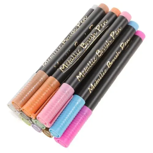 Produktbild: COHEALI 12 Stück Metall Malstift Farbige Stifte Scrapbooking Bastelstift Tragbarer Markierungsstift Multifunktions Markierungsstift Praktische Metallische Markierungen Bunte