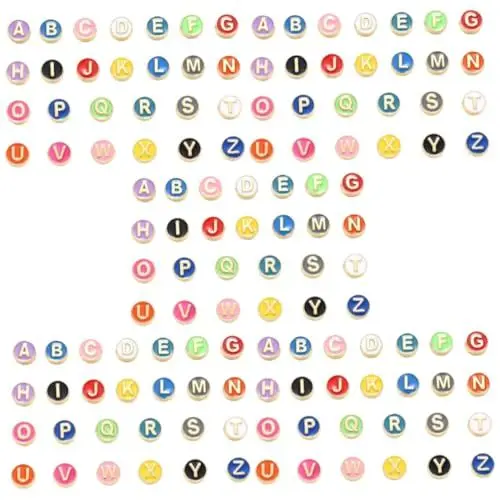 Produktbild: COHEALI 130 Stk Alphabet-perlen Lose Perlen Armband Liefern Runde Buchstabenperlen Zarte Armbandperlen Perlen Zum Selbermachen Von Schmuck Flache Runde Perlen Legierung Tragbar Lieferungen
