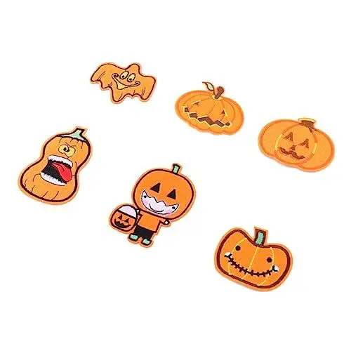 Produktbild: COHEALI 1 Satz 18 Stk Halloween-Kürbis-Patch-Aufkleber Kleidungsstück Patch Patches aufnähen Geschenke Halloween-Zubehör Stickerei-DIY-Patch Schuhe und Hüte Banner Abzeichen Polyesterfaden
