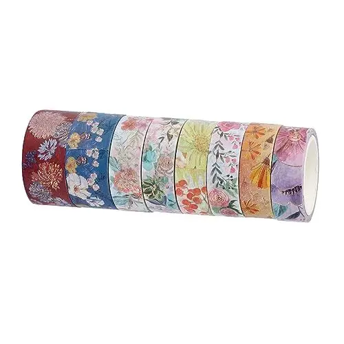 Produktbild: COHEALI Bronzing Tape Decor 5m Papierband Blumenmuster Dekoratives Washi Tape für Scrapbooking Tagebuch
