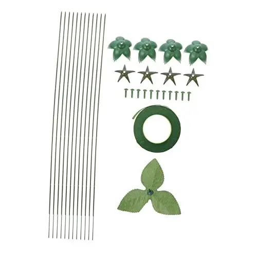 Produktbild: COHEALI 1 Satz Hausgemachtes Blumen-set Floristik-starter-kit Blumenband Blumenstraußstiele Selber Machen Drahtstämme Selber Machen Grüne Anzüge Blumen Machen Stiel Eisendraht Green