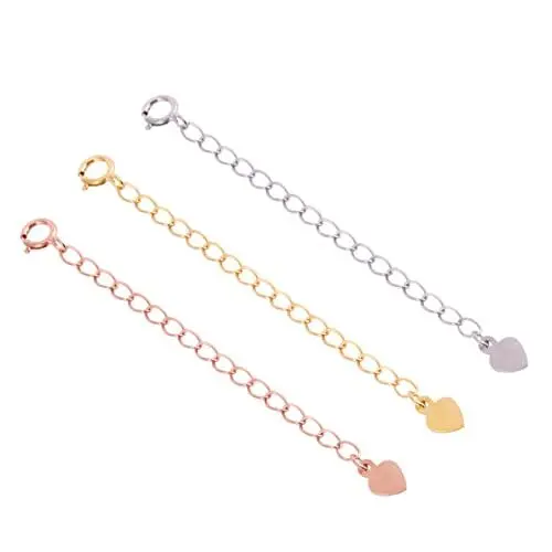 Produktbild: COHEALI 1 Set 3 Stück Sterlingsilber Kettenverlängerung Schnalle Silberarmreif Armbänder Armband Karabinerverschluss Kettenverlängerung Schlüsselbeinkette 825Er