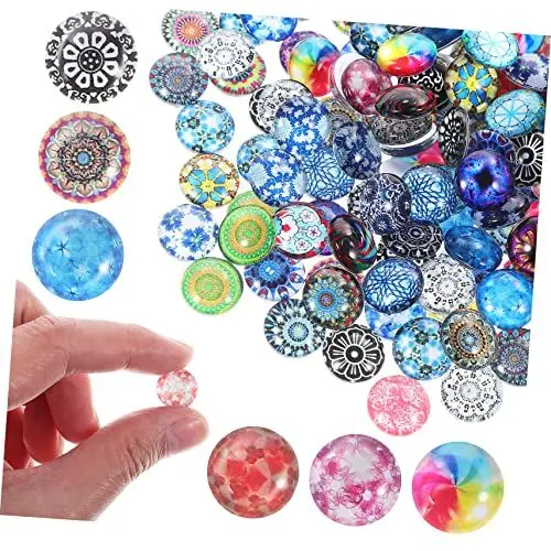 Produktbild: COHEALI 200st Glasfleck Cabochons Zur Schmuckherstellung Runde Flecken in Verschiedenen Farben Mosaik-glaskuppel-cabochons Glasschmuck Schmuckherstellung Aus Glassteinen Handbuch Zubehör