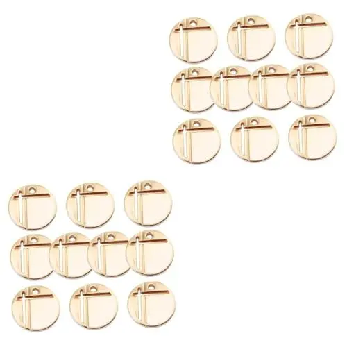 Produktbild: COHEALI 20 STK Anhänger Aus Metallscheibe DIY Anhänger Charms Goldanhänger Runde Reize Kreis-Halskette DIY Liefert Scheibenzauber Scheibenanhänger Selber Machen Mini- Legierung