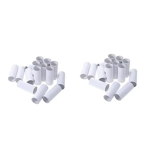 Produktbild: COHEALI 20 Stk Erröten Handwerk Kraftpapier Handwerk Lipgloss Handgefertigte Röhren Kartonröhrenverpackung Bauplan Handwerk Holzschnitzwerkzeuge Dünne Pappe Weiß Toilettenpapier Runden 15c