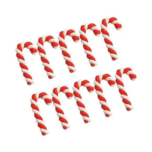 Produktbild: COHEALI 20 Stück Mini-Zubehör Trendiges Dekor Miniatur-Dekoration Weihnachts-Harz-Zubehör Zuckerstange Weihnachtsstab Weihnachtstisch Konfetti-Dekoration Weihnachtsverzierung