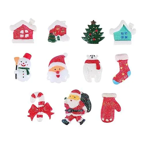 Produktbild: COHEALI 20st Kühlschrankmagnet Weihnachtsbaum-harz-cabochons Urlaub Kühlschrank Dekor Weihnachtsbüro Magnet Weihnachtsstrumpf Stuffers Weihnachten Schuhe Und Hüte Kind Dekorationsmaterial
