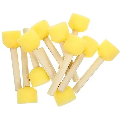 Produktbild: COHEALI 20st Pilzkopf-schwammmalerei Kinderfarbe Anzüge Für Kinder Mal- Und Malutensilien Für Kinder Kinderpinsel Pinsel Aus Schaumstoff Kinder Malen Schwamm-malpinsel Mal-kits Holz Yellow