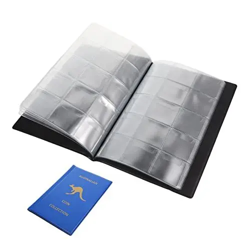 Produktbild: COHEALI 2St Münzalbum Organisator der Briefmarkensammlung klassisches Münzbuch münzsammelmappe münzen aufbewahrung Bücherregal Büroklammern dekoratives Münzbuch Sammelalbum für Münzen fein