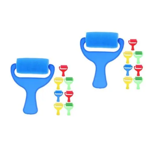 Produktbild: COHEALI 2 Sätze 2 Sets Kinder Pinsel Farbpinsel Kleine Walzen Pinsel Malpinsel Sets Pinsel Für Farbroller Druckwalze Handwerkswalze Schwamm 8 Stück X 2 8 Stück * 2