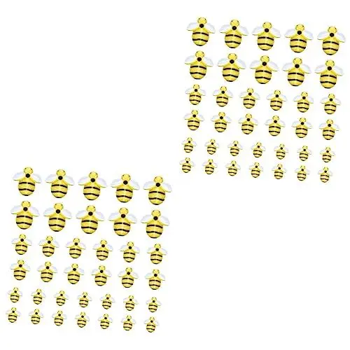 Produktbild: COHEALI 2 Sätze Harz Biene Zubehör Zur Schmuckherstellung Bienenverzierungen Für Cute Decor Giteer Safe Rasenkante Aufkleber Bienenflecken Aus Harz Bienenschmuck Aus Harz 45 Stück * 2