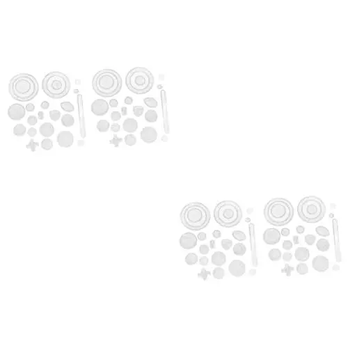 Produktbild: COHEALI 2 Sätze à 22 Stück Kind Zeichen Spielzeug Lineal Zum Zeichnen Von Kindern Geometrisches Zeichenlineal Rundes Zeichenlineal Lineal Zeichnen Zeichenlineal Spielzeug Malset Weiß