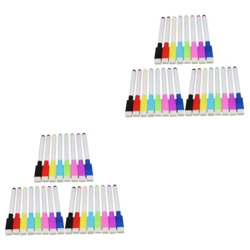 Produktbild: COHEALI 2 Sätze à 24 Stück Magnetischer Markierungsstift Whiteboard-markerstift Magnetische Markierung Tafelmarker Magnetische Löschmarker Farbmarkierung Büromarker Markierungen Plastik