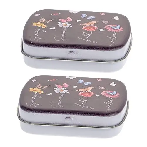 Produktbild: COHEALI 2 Stücke Boxen Aufbewahrungskiste Mit Deckel Mini-bonbondose Urlaub Dosen Organizer Zur Aufbewahrung Von Schmuck Weihnachts-aufbewahrungsbehälter Halter Eisen