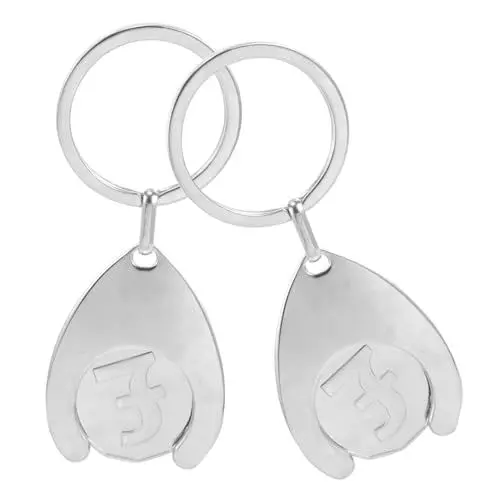 Produktbild: COHEALI 2st Einkaufswagen-token Schlüsselanhänger Deko Schlüsselringe Trolley-token Trolley-entferner-anhänger Einkaufswagenchips Aus Metall Token-schlüsselschnallen Silver Zinklegierung