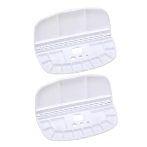 Produktbild: COHEALI 2st Ovale Palette Farbtablett-Werkzeug Schminktablett Make-up-Board Zeichnen Behälter Für Aquarellfarben Malbrett Handliche Farbwanne Aquarell Mischen Kunstmalereibedarf Pp Weiß