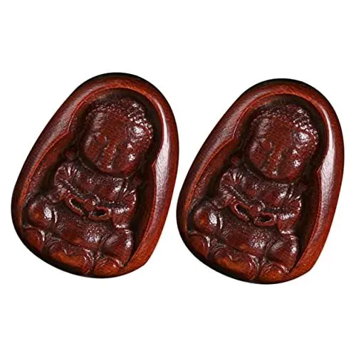 Produktbild: COHEALI Holzschnitzerei Schlüsselanhänger Zubehör Buddha Schlüsselanhänger Charme Desktop