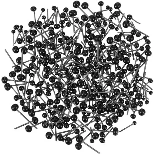 Produktbild: COHEALI 300 Stück Mini-Augen Aus Schwarzem Glas 2 Mm 3 Mm 4 Mm Glas-Sicherheitsaugen Schwarze Bastelaugen Kleine Puppenaugen Für Wolle Nadelfilzen Bären Nähen Herstellung Von Tonfiguren
