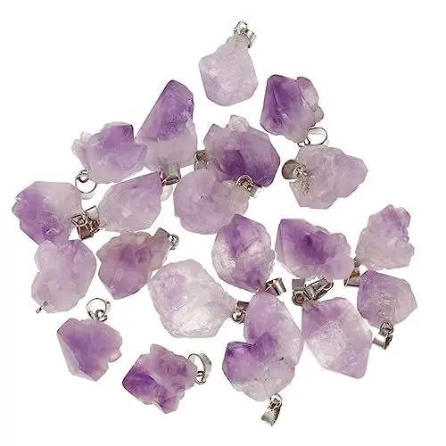 Produktbild: COHEALI 30St Amethyst-Anhänger natürlicher Edelstein-Anhänger Armbänder mit Perlen gemstone beads kristallanhänger unregelmäßiger Amethyst-Stein-Anhänger Chakra-Anhänger aus Kristall