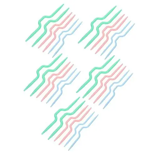 Produktbild: COHEALI 30 Stück Stricknadeln Gobelingarn Strickzubehör Gebogene Stricknadeln Handstricknadeln Strickzubehör Handstrickwerkzeuge DIY Stricknadeln Zopfwerkzeug Kunststoff