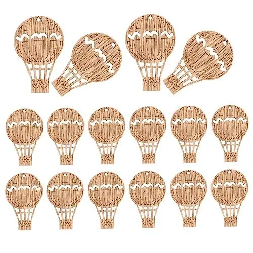Produktbild: COHEALI 30st Wortblase Holzausschnitt Hölzerne Ornamente Lustig Heiß Bulk-löwenausschnitte Aus Holz Heißluftballon-holzausschnitte Unfertige Holzspäne Mini-produkte Bambus Kranz Graffiti