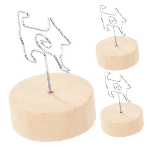 Produktbild: COHEALI 3St Geldscheinhalter aus Metall Platzkartenhalter Fotohalter-Sticks Hochzeitsdekoration Speisekarte entzückende Fotoklemme Inhaber der Tischnummer Tier Halterung Hochzeitsfoto Bild