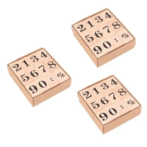 Produktbild: COHEALI 3 Sätze Gummi-Tintenstempel Pflanzensets für Kinder Anlage spielzeug Siegelstempel mit Nummerndesign DIY & Handwerk Briefmarke einstellen Kombination Kunsthandwerk