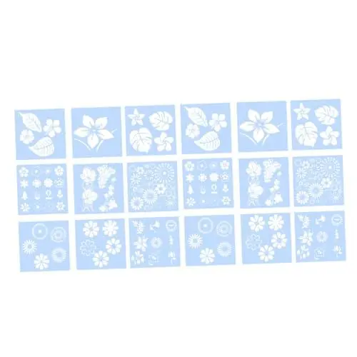 Produktbild: COHEALI 3 Sätze Vorlage Für Blumenausschnitte Schablonen Set Schablonen Für Stoffmalerei Vorlagen Zum Malen Von Blättern Kleine Gänseblümchen-schablone Malschablone Weiß 18 Stück * 3