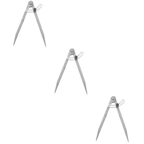 Produktbild: COHEALI 3st Zirkel Kompasse Aus Leder Kompass Aus Metall Nähen Von Handgefertigten Werkzeugen Möbel Kompasse Markierungslehren Für Lederhandwerk Praktischer Kompass Silver Kohlenstoffstahl