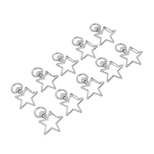 Produktbild: COHEALI 40 Stück silberfarbener Metall-Karabinerverschluss in Stern- und Herzform, drehbar, Metalllegierung, Karabinerhaken, Schlüsselanhänger-Clip für die Schmuckherstellung, Taschenzubehör, DIY-Hand