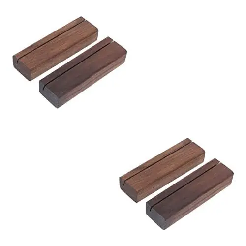 Produktbild: COHEALI 4 Stück Holzsockel Inhaber Von Tischnummern Acryl Steht Für Die Anzeige Acrylschild Memohalterständer Holzhalter Steht Schreibtisch Business Inhaber Hölzern Foto Spielkarte
