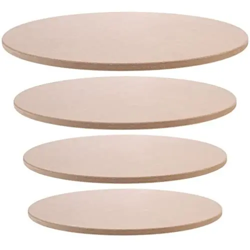 Produktbild: COHEALI 4 Stück Skulpturensockel Holzbrett Rundes Holzschild Runde Holzscheibe Keramik Bildhauen Drehscheibenrad Aus Ton Töpferscheibe Fledermäuse Mdf-platte Rotieren Suite Hölzern Runden