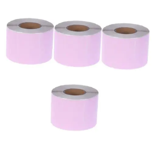 Produktbild: COHEALI 4 Stück Thermoaufkleber Geschenkanhänger Etiketten Für Thermodrucker -versandetiketten Thermoetiketten Transparente Aufkleber Thermal- Lebensmittel Heißer Aufkleber 4x Rosa