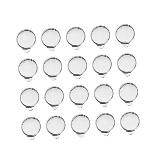 Produktbild: COHEALI 50 Stück 16 Mm Edelstahl Tablett Piercing-Ohrringe Silberohrringe Ohrstecker-Stud-Einstellungen Ohrring-Lünette Diy-Ohrring Zarte Ohrringe Zubehör Ohrclips
